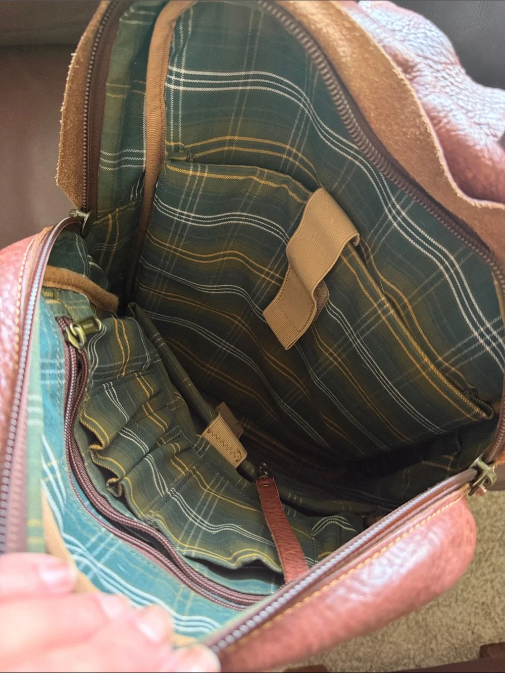 Duluth Trading Co Chestnut Brown Full-Grain Leather Backpack
